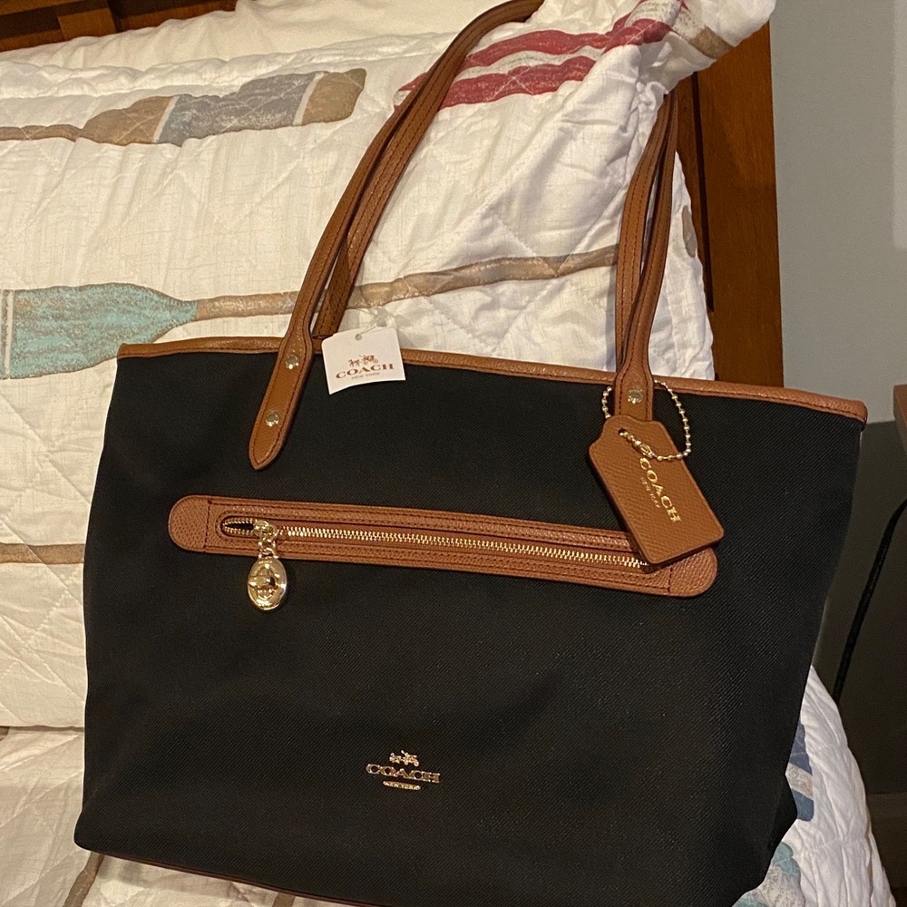 Coach Black and Brown Tote Bag